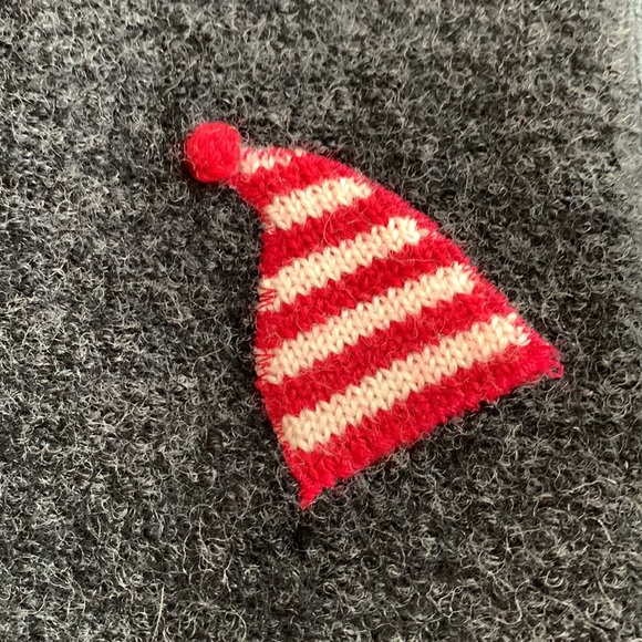 TALBOTS | Snowman Holiday Zippered Cardigan, Charcoal Grey w/ Appliqués | Sz M - Picture 6 of 12